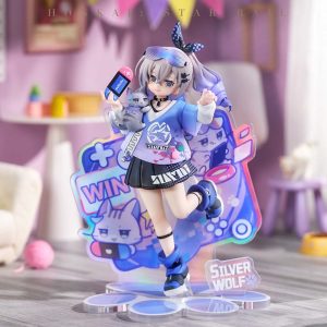 Little Cat Series Silver Wolf Figure